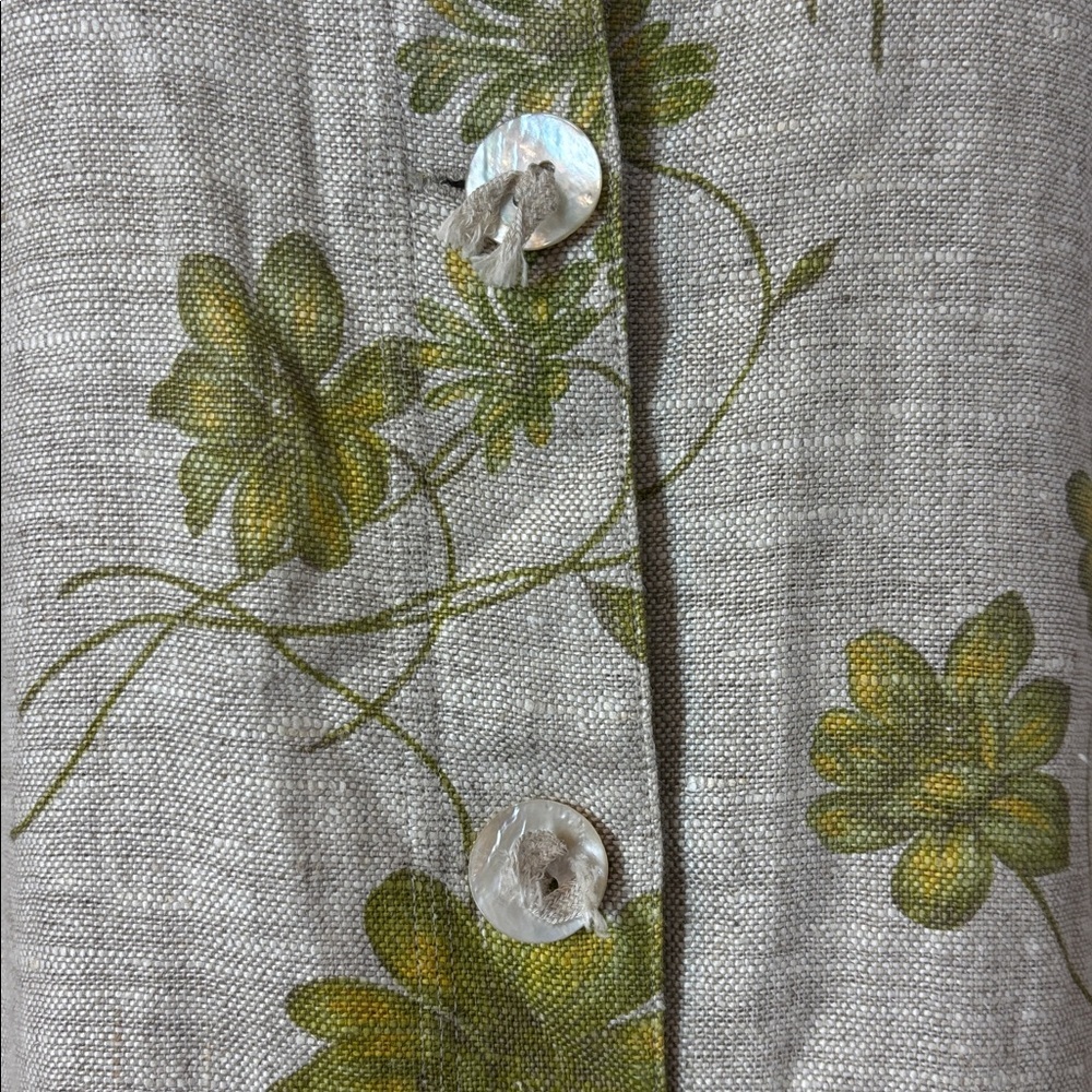 LYSE SPENARD Floral Linen Blazer Jacket - Size Medium - Picture 9 of 13
